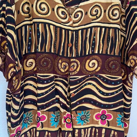 Vintage beaded button top - Picture 2 of 7